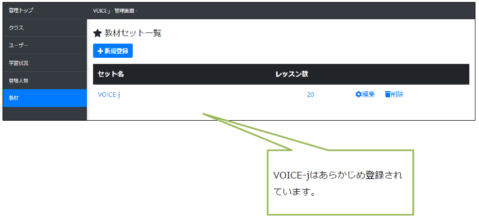 教材セットの管理